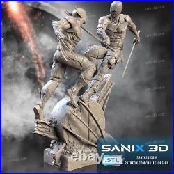 Deadpool vs Wolverine resin scale model kit unpainted 3d print