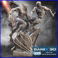 Deadpool vs Wolverine resin scale model kit unpainted 3d print