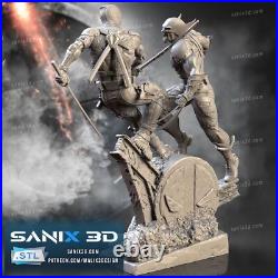Deadpool vs Wolverine resin scale model kit unpainted 3d print