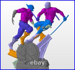 Deadpool vs Wolverine resin scale model kit unpainted 3d print