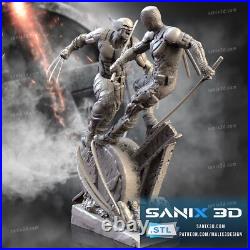 Deadpool vs Wolverine resin scale model kit unpainted 3d print
