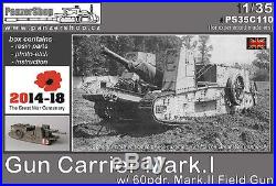 Gun Carrier Mark I with60pdr Field Gun WW1 British 1/35 Panzershop resin Great War