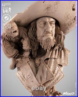 Hector Barbossa Resin Sculpture Bust Statue Model Kit Unpainted/Unassembled