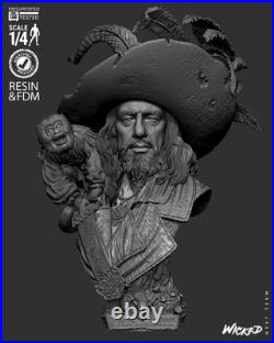 Hector Barbossa Resin Sculpture Bust Statue Model Kit Unpainted/Unassembled