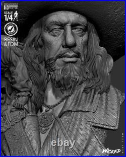Hector Barbossa Resin Sculpture Bust Statue Model Kit Unpainted/Unassembled