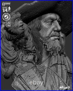 Hector Barbossa Resin Sculpture Bust Statue Model Kit Unpainted/Unassembled