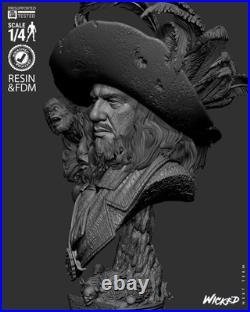 Hector Barbossa Resin Sculpture Bust Statue Model Kit Unpainted/Unassembled