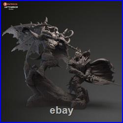 Illidan vs Arthas WOW Painted 1/4 3D Printed 12K Figure Statue Resin Model Kit