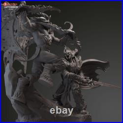 Illidan vs Arthas WOW Painted 1/4 3D Printed 12K Figure Statue Resin Model Kit