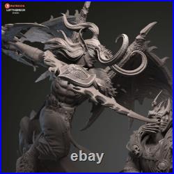 Illidan vs Arthas WOW Painted 1/4 3D Printed 12K Figure Statue Resin Model Kit