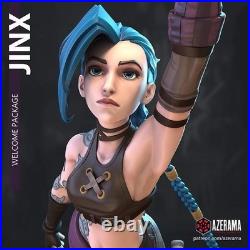 Jinx Collectible Figure League of Legends Resin Art (Hand-Painted, 30cm)
