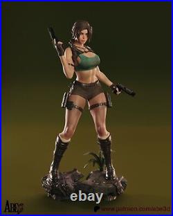 Lara Croft (1) Unpainted 1/4 resin model kit and base abe