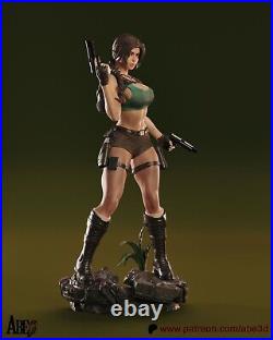 Lara Croft (1) Unpainted 1/4 resin model kit and base abe