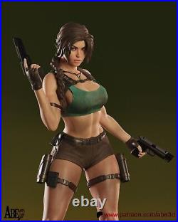 Lara Croft (1) Unpainted 1/4 resin model kit and base abe