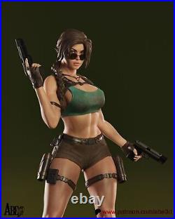 Lara Croft (1) Unpainted 1/4 resin model kit and base abe