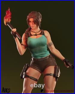 Lara Croft (1) Unpainted 1/4 resin model kit and base abe