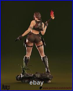 Lara Croft (1) Unpainted 1/4 resin model kit and base abe