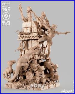 Lara Croft 3D Printed Figure, Unpainted Tomb Raider Model Kit