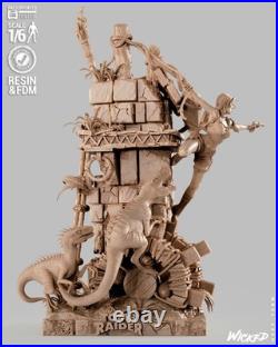 Lara Croft 3D Printed Figure, Unpainted Tomb Raider Model Kit