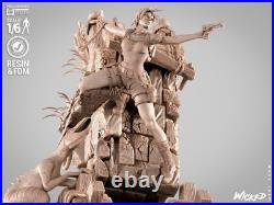 Lara Croft 3D Printed Figure, Unpainted Tomb Raider Model Kit