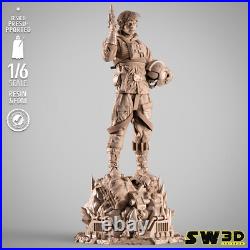 Luke Skywalker 3D Printed Figure, Iconic Star Wars Jedi Statue, Unpainted
