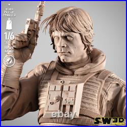 Luke Skywalker 3D Printed Figure, Iconic Star Wars Jedi Statue, Unpainted
