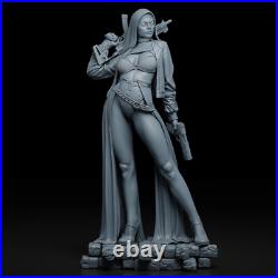 Nun with Gun resin scale model kit unpainted 3d print