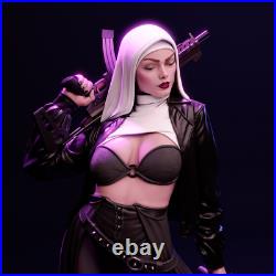 Nun with Gun resin scale model kit unpainted 3d print