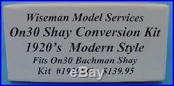 On30 WISEMAN MODEL SERVICES 1920's MODERN STYLE BACHMANN SHAY CONVERSION KIT