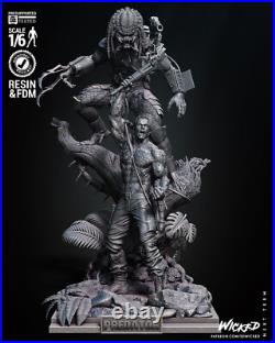 Predator & Dutch Diorama Resin Sculpture Statue Model Kit Unpainted/Unassemble