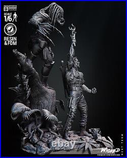 Predator & Dutch Diorama Resin Sculpture Statue Model Kit Unpainted/Unassemble