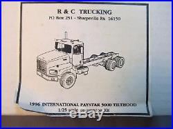 R&C Trucking 1996 International Paystar 5000 tilt hood resin cab conversion. 1/25