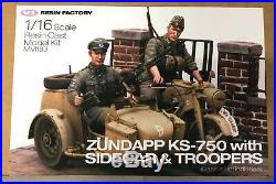 SOL Model 1/16 Zundapp KS-750 with Sidecar & Troopers 120mm Resin Kit MM183 NEW