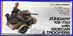 SOL Model 1/16 Zundapp KS-750 with Sidecar & Troopers 120mm Resin Kit MM183 NEW