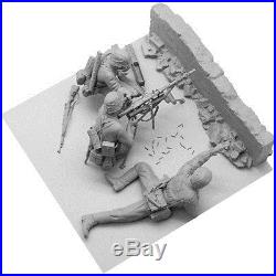 SOL Model MM194, 1/16 WWII German MG34 Team (with brick wall)