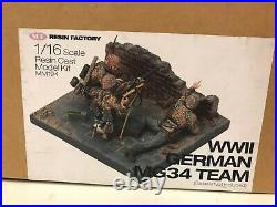 SOL RESIN FACTORY 1/16 120mm Scale WWII German MG34 Team MM194 Model Kit NEW