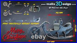 Santa and Sleigh resin scale model kit unpainted 3d print