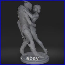 Shepard & Garrus Tango 3D Printed Figure, Unpainted Mass Effect Model Kit
