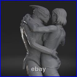Shepard & Garrus Tango 3D Printed Figure, Unpainted Mass Effect Model Kit