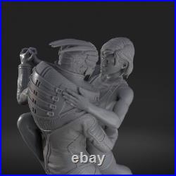Shepard & Garrus Tango 3D Printed Figure, Unpainted Mass Effect Model Kit