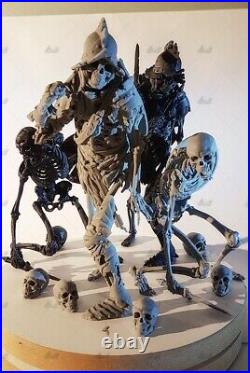 Skull Warrior Unpainted Resin Kits Model GK Figurine Statue 3D Print 1/6 H 9in