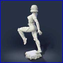 Storm Trooper Girl, Resin Printed Model, High Quality, Finished or UnFinished