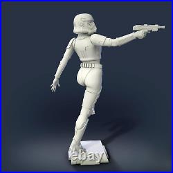 Storm Trooper Girl, Resin Printed Model, High Quality, Finished or UnFinished