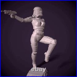 Storm Trooper Girl, Resin Printed Model, High Quality, Finished or UnFinished