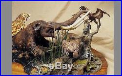 TAR PIT RESIN MODEL KIT dire wolf, 2 vultures and mastodon wholly mammoth dio