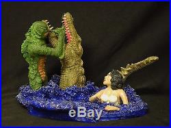 THE CREATURE VS ALLIGATOR WITH GIRL (Action Hobby) SOLID RESIN MODEL NEWLY BUILT