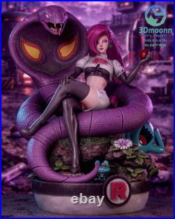 Team Rocket Jessie and Arbok 16 Scale Unpainted Statue Premium Resin Model Kit
