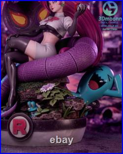 Team Rocket Jessie and Arbok 16 Scale Unpainted Statue Premium Resin Model Kit