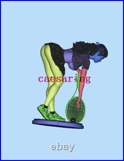 Tennis Girl 3D Printing Figure Unpainted Model GK Blank Kit Sculpture New Stock