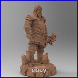 Thor 3D Printed Figure, God of War Collectible Statue, Unpainted